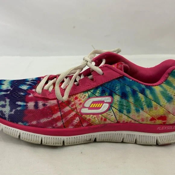 SKETCH-KNIT Women's Sneakers Sz 9 memory foam multi-color EUC - Picture 4 of 9
